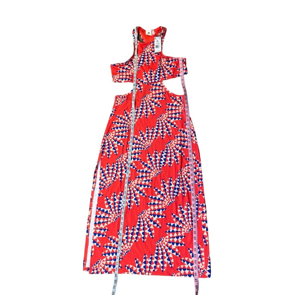 Adidas x Farm Rio Maxi Dress Womens XL NEW Bright Red - Picture 12 of 16